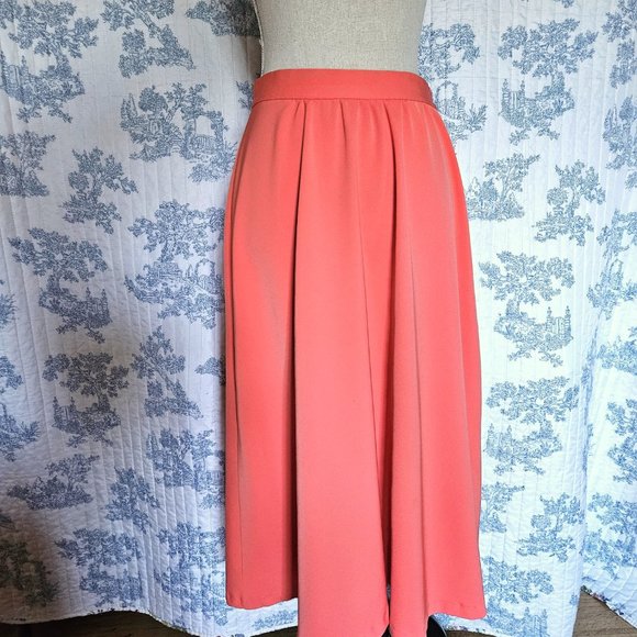 Size M Vintage 1970s Orange Midi Skirt - Picture 7 of 8